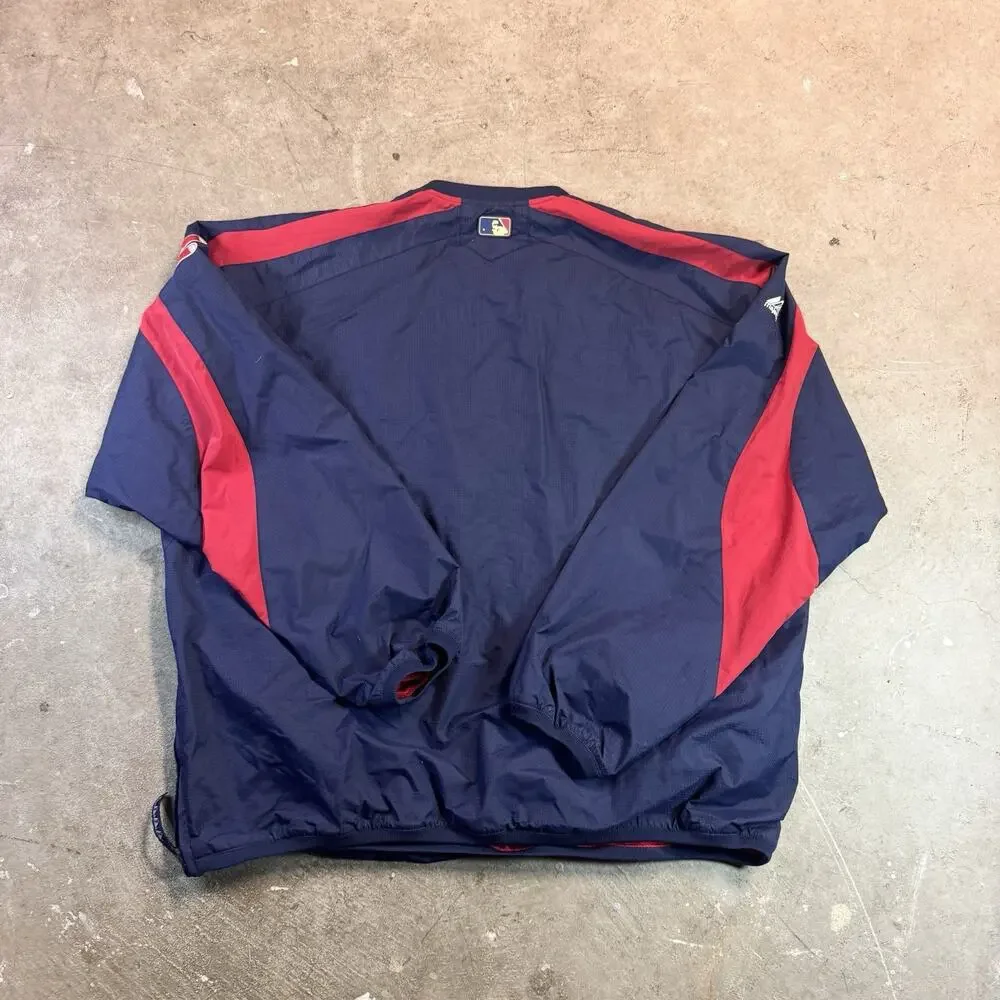 Cooperstown Majestic Men's XL Boston Red Sox Navy Red Logo Zip Pocket Jacket